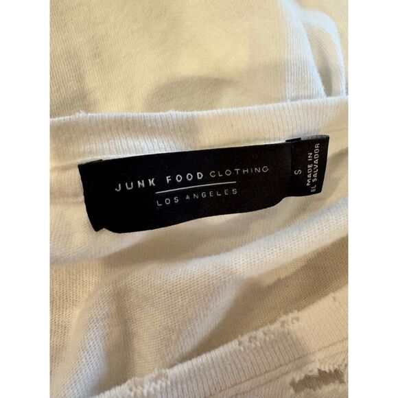 Junk Food “Bob Dylan” Women’s Distressed Graphic Tee Size S |Chest 19″Length 26″ - Picture 3 of 5